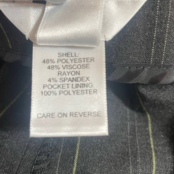 Vintage Talbots Women Pants 14W Black Pinstripe Wide Leg Trouser - Picture 8 of 10